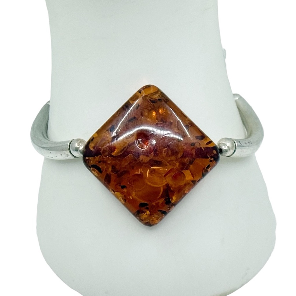 Hand Made AJ sterling silver baltic amber bracelet - GM442